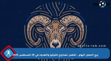 برج الحمل اليوم.. أفضل نصائح للتركيز والهدوء في 29 أغسطس 2025